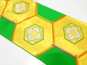 アンティーク　亀甲に花模様織り出し袋帯（着用可）